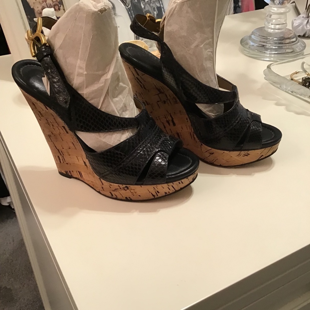 Chloe black and cork sandals